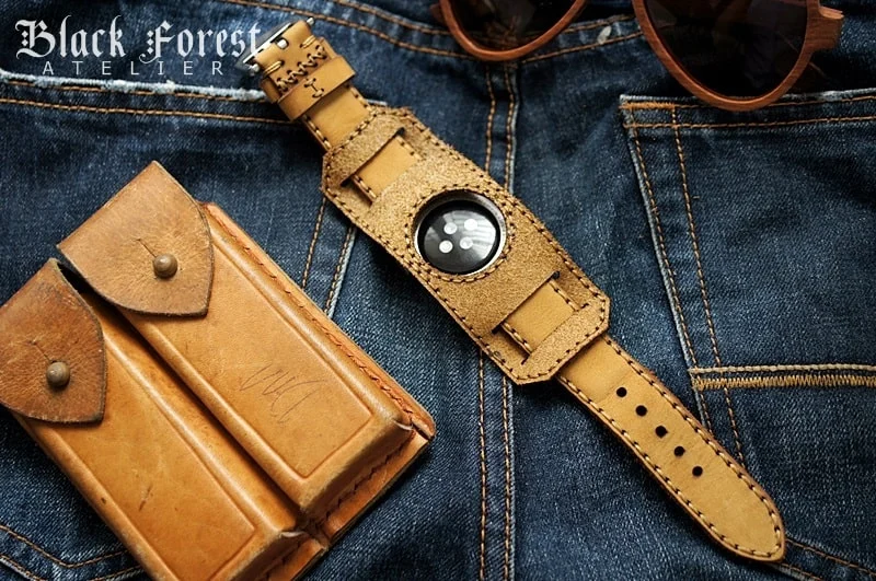 CUFF handgefertigt Leder Uhrenarmband incl. Lugs Adapter für Apple Watch (oder Apple Watch Sport) 42mm oder 38mm – Bild 2